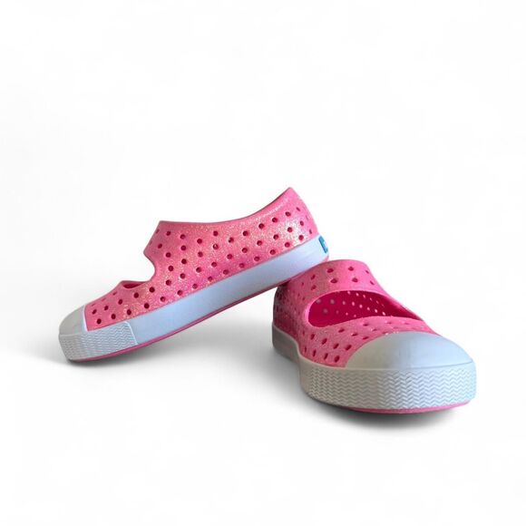 Like new toddler Native Juniper Mary Jane glitter shoes Size C8 - Picture 1 of 7